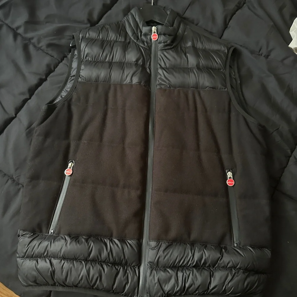 Kiton Vintage Black Puffer Vest with Red Accent - Picture 3 of 4